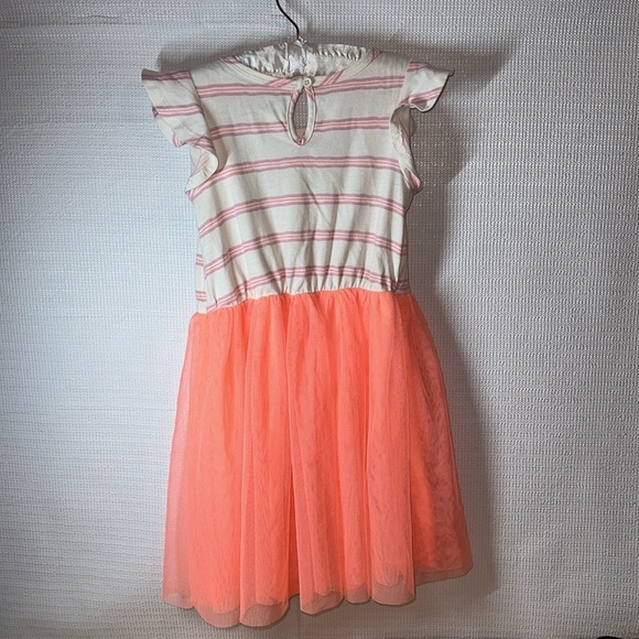 WONDER NATION Butterfly Tulle Coral Dress Girls Small 6/6X - Picture 7 of 9